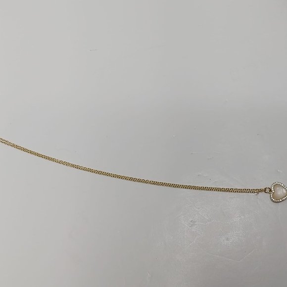 14K Gold Plated Heart Shaped Opal Pendant Necklace Women Wedding - Picture 5 of 6